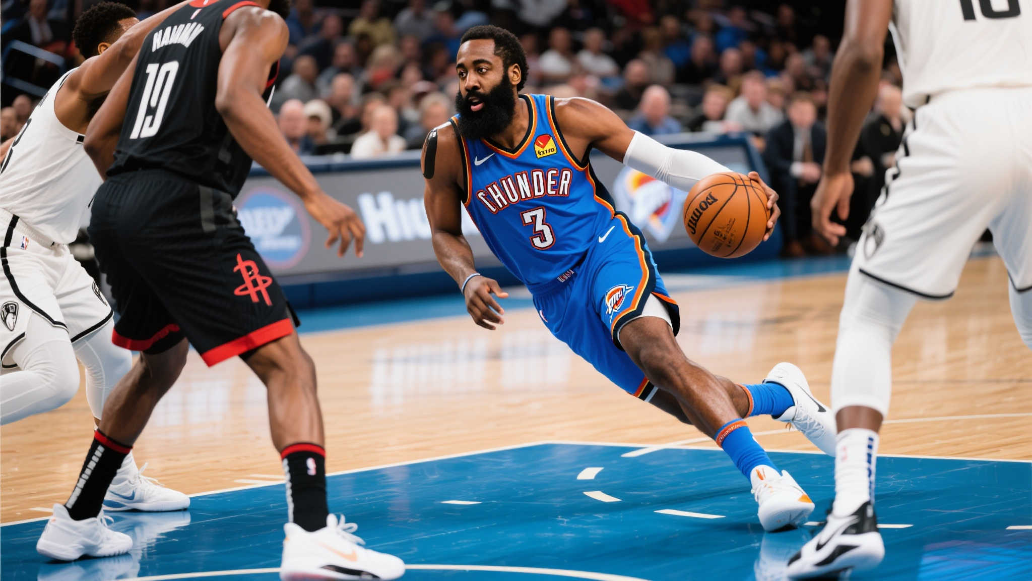 雷霆主场再战,新版哈登成关键,两人心思微妙 尤其是在面对新版哈登狂飙式输出时,雷霆明显应对不及